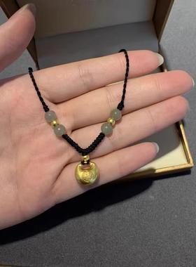 轻奢2024新款黄金色小众秋冬项链