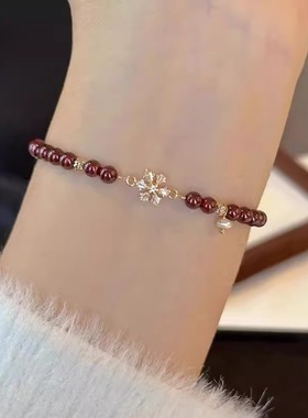 新中式石榴石串珠红玛瑙手链手串