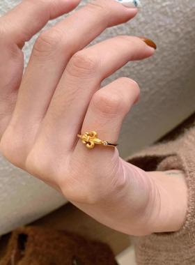 S925纯银鸢尾花戒指女款小众设计