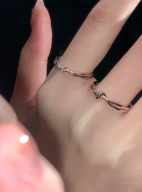 925纯银缠绵情侣戒指男女一对款