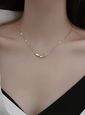 S925纯银项链轻奢小众锁骨链女