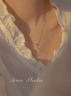 925纯银爱心项链女轻奢小众设计