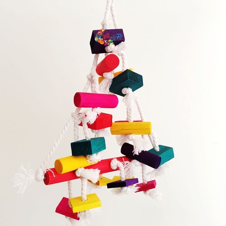 Fatbird鹦鹉宠物鸟用品具原木磨牙磨嘴咬串铃铛破坏类玩具,淘宝优惠券,粉丝福利购,淘宝优惠卷