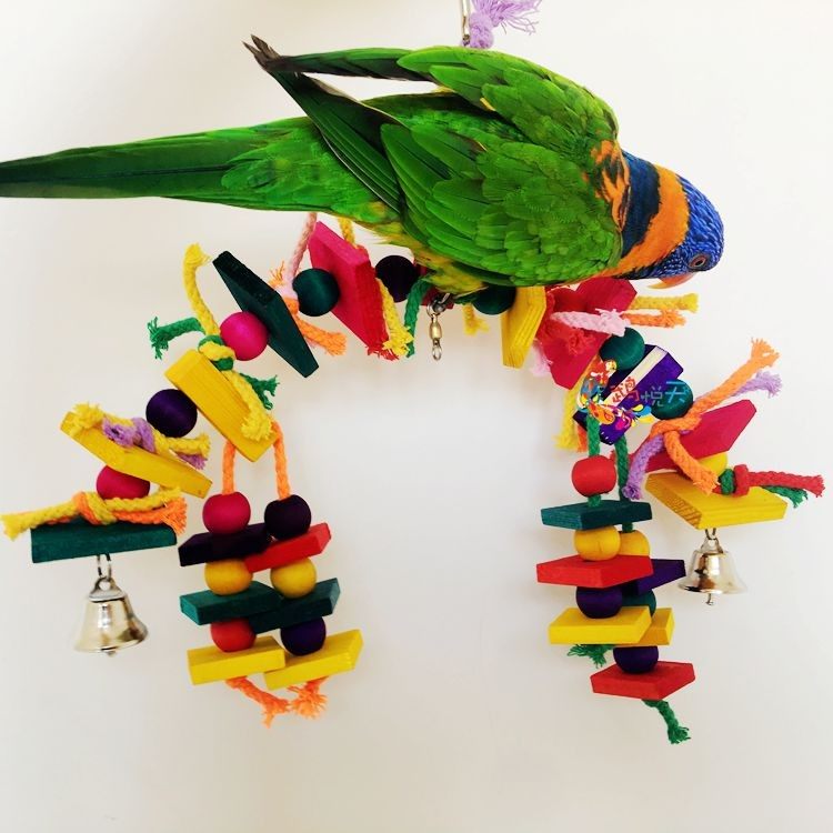 Fatbird鹦鹉宠物鸟用品具原木磨牙磨嘴咬串铃铛破坏类玩具,淘宝优惠券,粉丝福利购,淘宝优惠卷