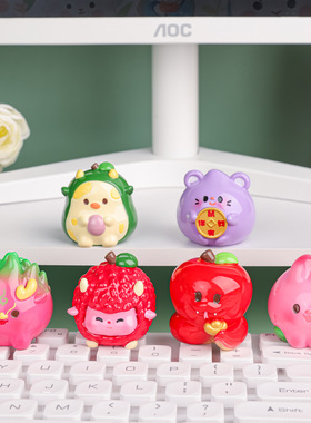 创意水果十二生肖摆件众肖送福萌粒卡通公仔桌面装饰品送儿童