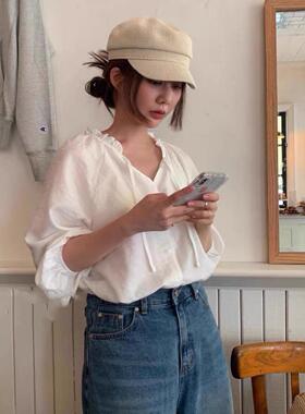 春夏报童帽简约透气亚麻白色黑色鸭舌帽遮阳画家帽显脸小八角帽潮