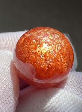 天然水晶太阳石吊坠圆珠DIY水晶饰品项链挂坠14.5mm一物一图