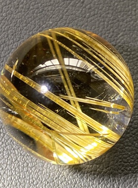 天然水晶钛晶吊坠圆珠DIY板钛发晶单珠饰品项链20.5mm一物一图