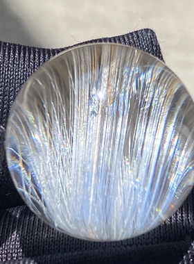 天然水晶顺发白兔毛吊坠圆珠DIY兔毛单珠饰品项链18mm一物一图
