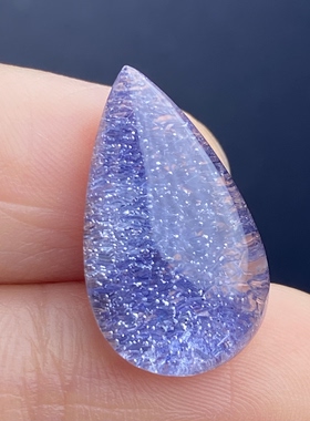 天然水晶星光草坪蓝发晶吊坠裸石DIY水晶饰品项链一物一图