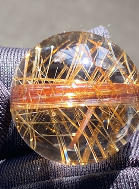 天然水晶包裹体金红石吊坠圆珠DIY水晶单珠饰品项链17mm一物一图