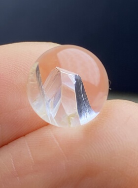 天然水晶包裹体晶中晶吊坠圆珠DIY水晶单珠饰品项链10.5mm