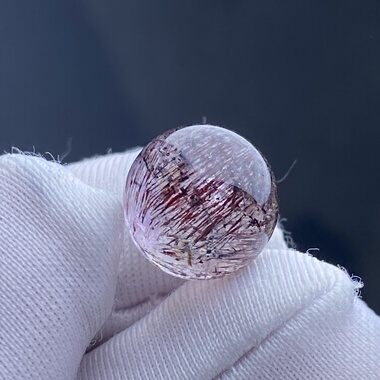 天然水晶超七紫晶发吊坠圆珠DIY紫发晶单珠饰品项链11mm一物一图