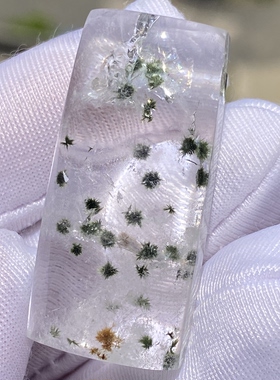 天然水晶包裹体海胆花吊坠裸石男女款海胆发项链饰品挂坠一物一图