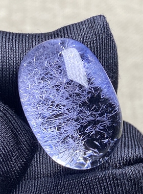天然水晶蓝发晶吊坠裸石蛋面DIY蓝线石饰品项链挂坠 一物一图