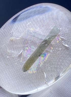 天然水晶包裹体七彩绿碧玺吊坠裸石男女款碧玺饰品项链挂坠