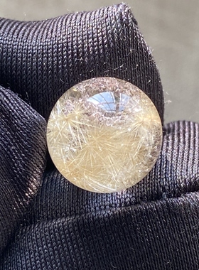天然水晶发晶花吊坠圆珠DIY发晶幽灵单珠饰品项链11mm一物一图