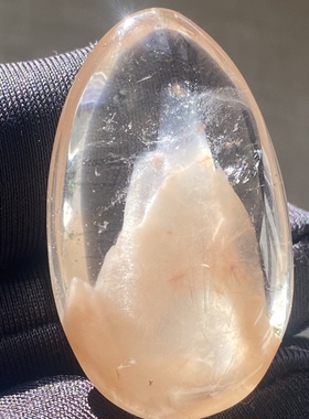 天然水晶兔毛山绿幽灵共生吊坠男女款兔毛饰品项链挂坠一物一图
