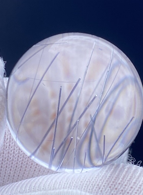 天然水晶蓝发晶吊坠圆珠DIY发晶单珠饰品项链18mm一物一图