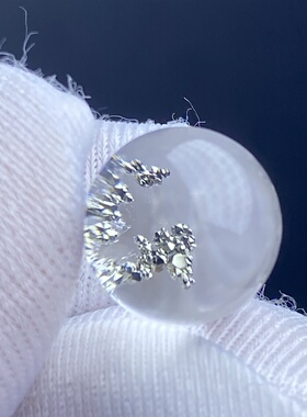 天然水晶包裹体黄铜矿吊坠圆珠DIY铜矿单珠饰品项链11mm一物一图