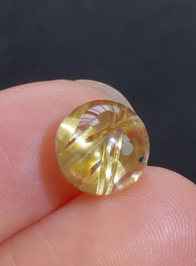 天然水晶钛晶吊坠圆珠DIY水晶单珠配珠饰品项链8.5mm一物一图