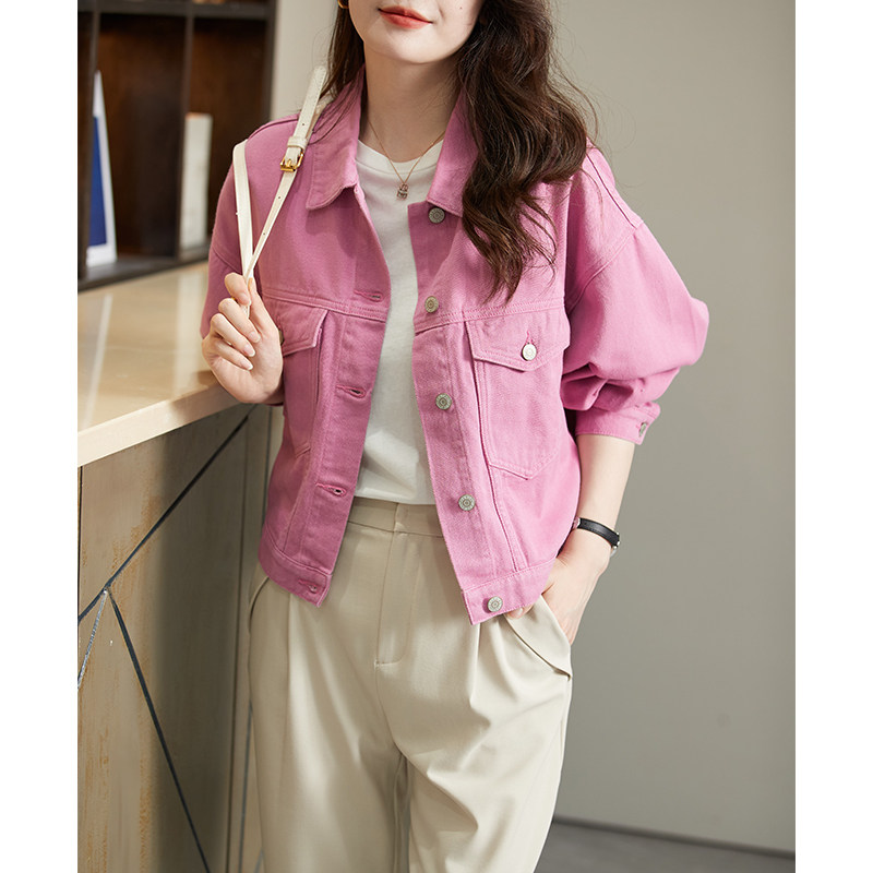 德玛纳2022新款女装秋季牛仔感夹克 德玛纳短外套