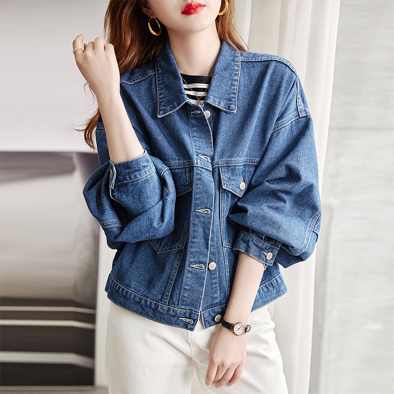 德玛纳2022新款女装秋季牛仔感夹克 德玛纳短外套