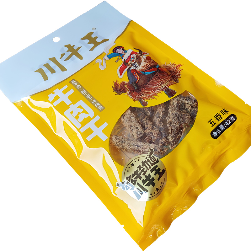 四川特产川牛王牛肉干42g*5袋经典老式牛肉条五香麻辣味儿时记忆-图0