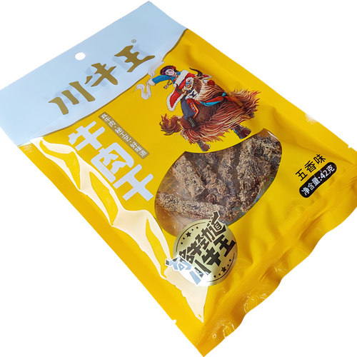 四川特产川牛王牛肉干42g*5袋经典老式牛肉条五香麻辣味儿时记忆 - 图0