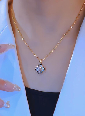韩系轻奢四叶草项链女