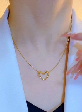 网红爆款镂空爱心锁骨链