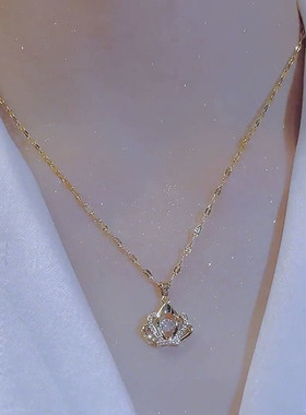 灵动款皇冠钛钢锁骨链