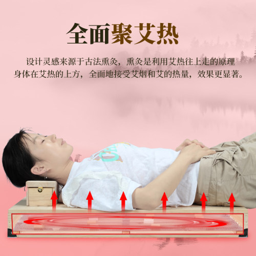木制艾灸床盒家用全身熏蒸理疗木质艾炙床坐灸实木温灸仪艾炙仪器 - 图1