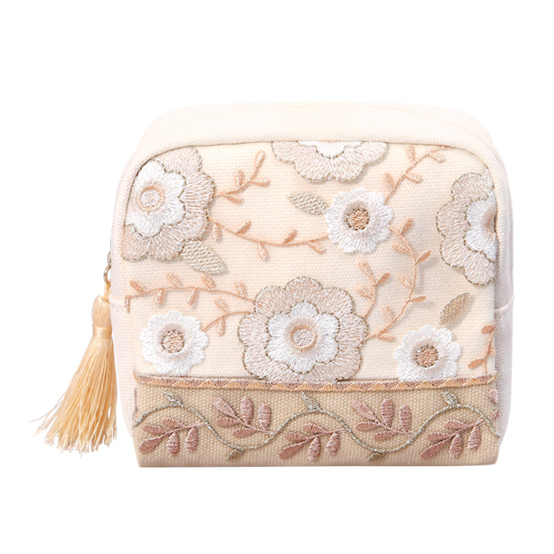 日本进口Beauriche刺绣化妆包盒型收纳袋便携清新流速甜美北欧风,淘宝优惠券,粉丝福利购,淘宝优惠卷