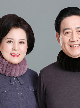 獭兔毛围脖女冬中老年爸爸妈妈
