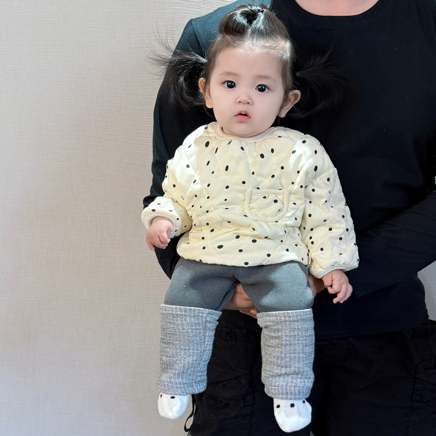 女童冬装韩版套装女宝宝洋气波点加厚棉衣婴幼儿百搭加绒保暖裤子,淘宝优惠券,粉丝福利购,淘宝优惠卷