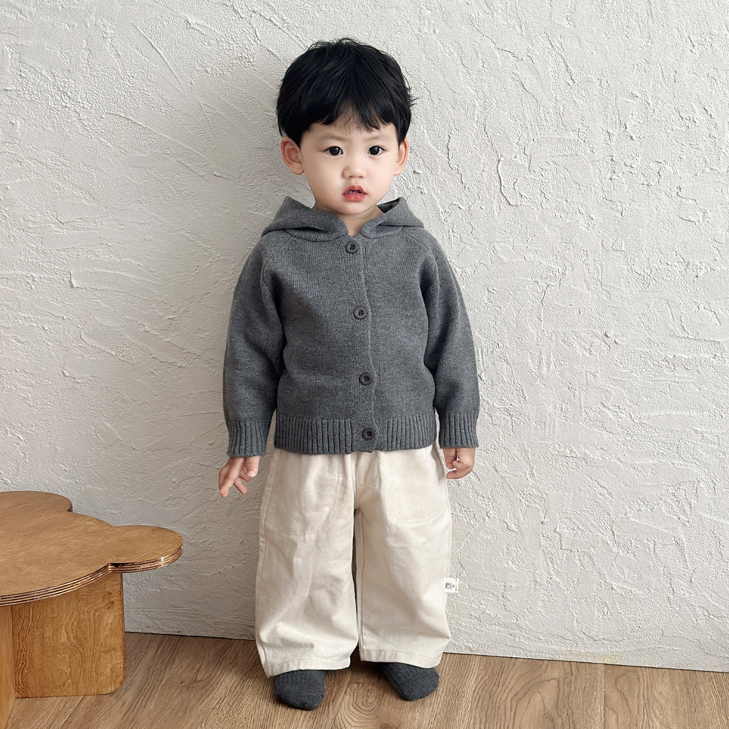 男宝宝春秋季针织开衫套装男童韩版气质毛衣外套婴儿休闲直筒长裤,淘宝优惠券,粉丝福利购,淘宝优惠卷