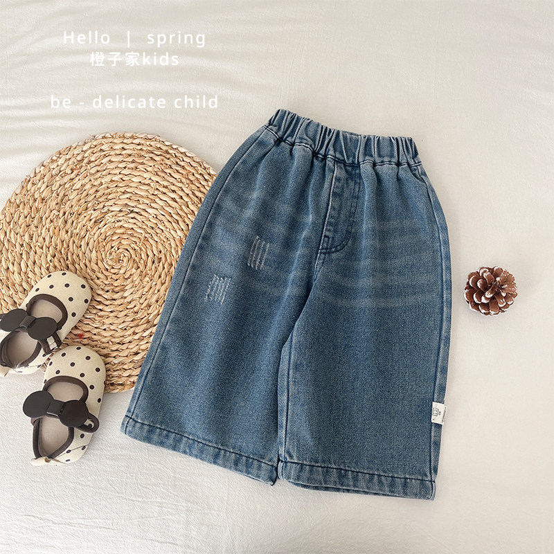 女童春秋季韩版牛仔裤女宝宝洋气百搭休闲阔腿裤婴儿宽松直筒裤子,淘宝优惠券,粉丝福利购,淘宝优惠卷