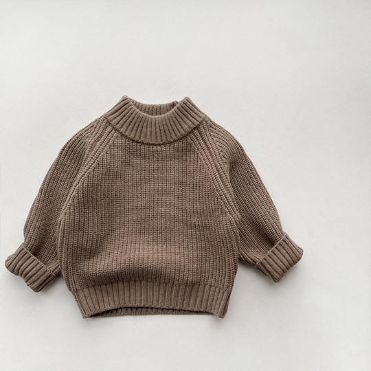 Fine knitted sweater neutral solid color casual autumn and winter