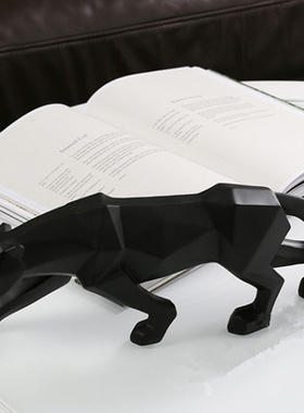 欣唯嘉猎豹几何风切面树脂工艺品