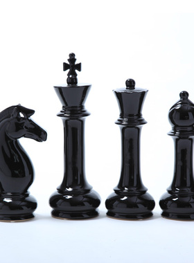 陶瓷摆件国际象棋书房装饰品