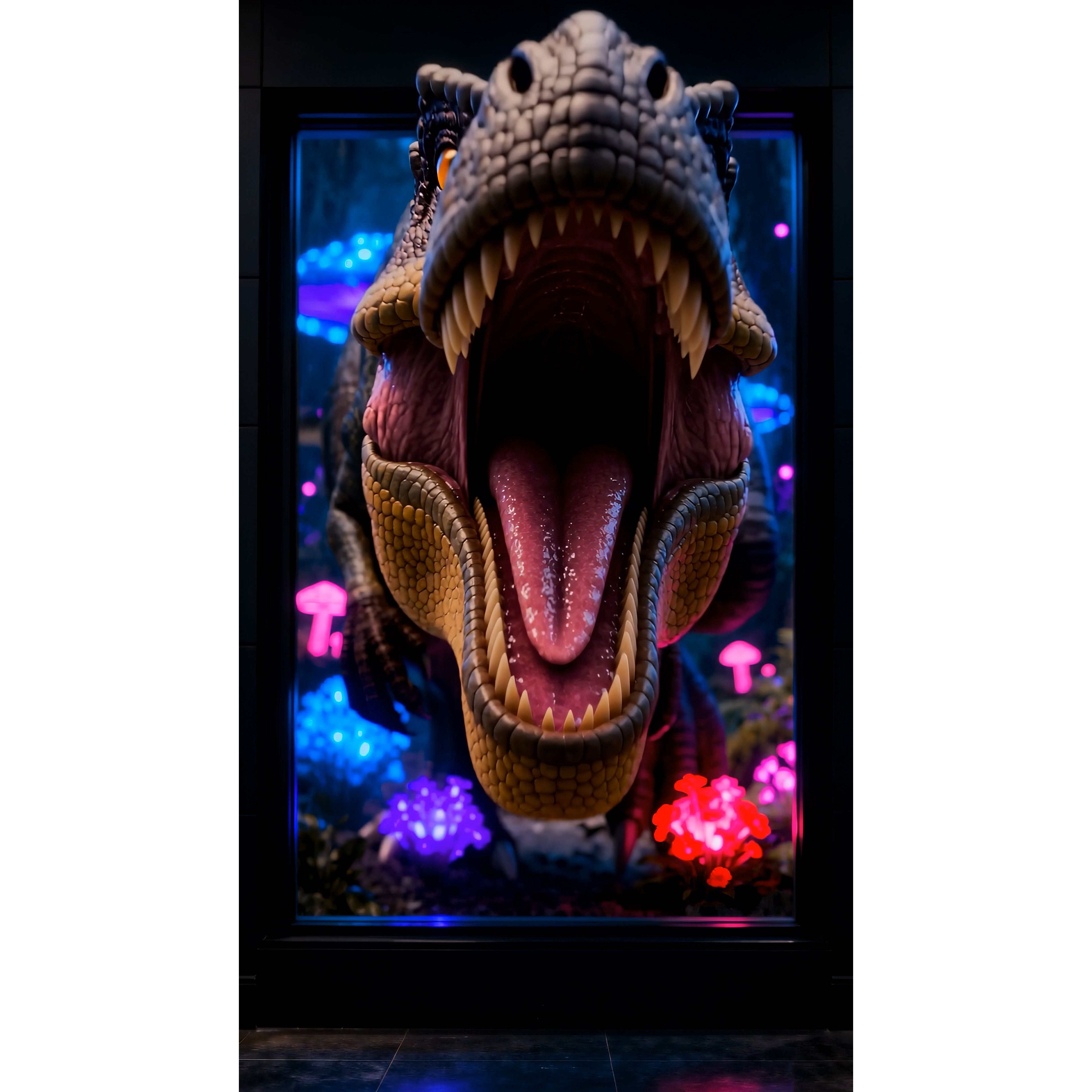 竖屏裸眼3d恐龙出屏出框视频素材侏罗纪恐龙博物馆原创禁止盗卖,淘宝优惠券,粉丝福利购,淘宝优惠卷