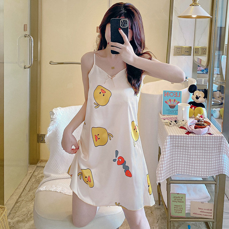 冰丝夏季吊带性感可爱学生丝绸睡裙 怀尔蔚卡卡睡裙