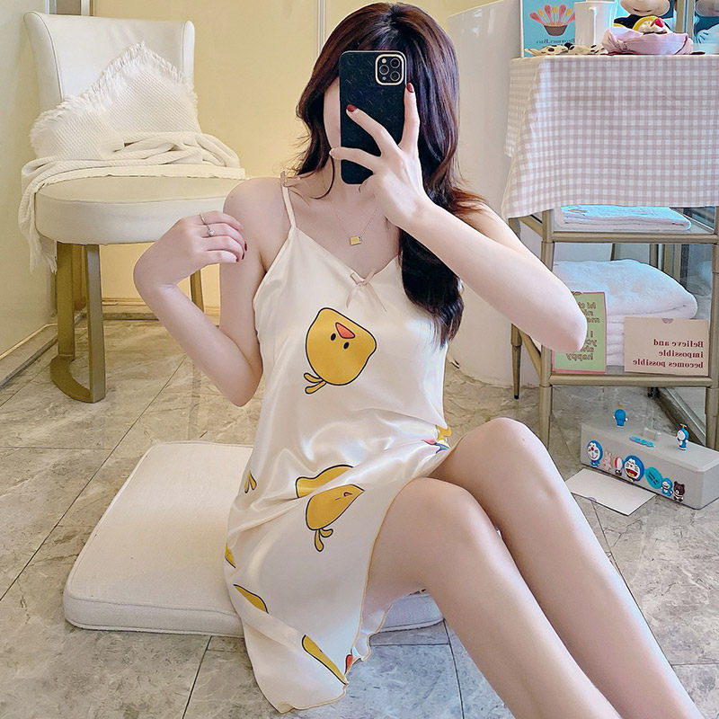 冰丝夏季吊带性感可爱学生丝绸睡裙 怀尔蔚卡卡睡裙