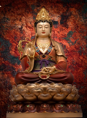 观音佛像观世音菩萨家用款供奉南海普陀山纯全铜像东来紫娑婆三圣