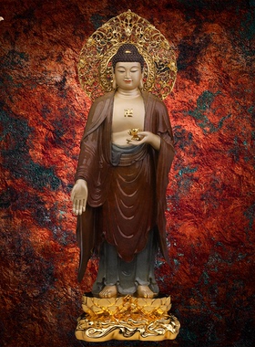 黄铜西方三圣佛像京铜摆件阿弥陀佛观音大势至菩萨家居客厅供奉