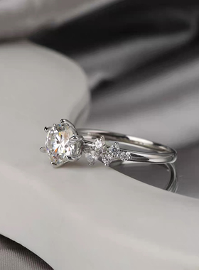 柏林情书莫桑石钻女款戒指高级轻奢时尚百搭结婚定亲