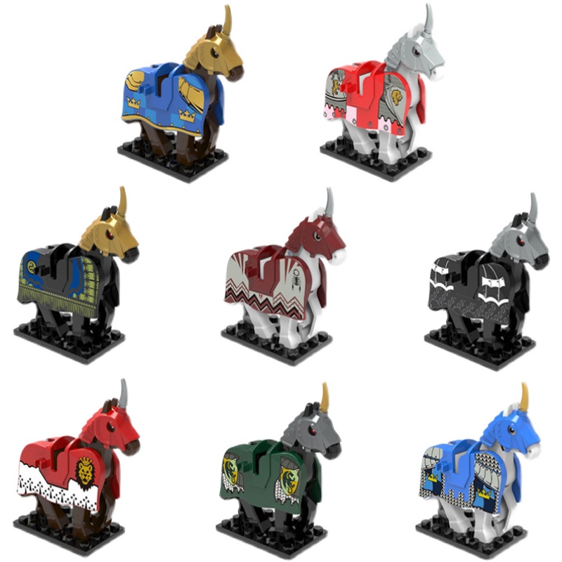 狮王城堡系列罗马骑士人仔军团军事战争马匹士兵拼装积木玩具 - 图3