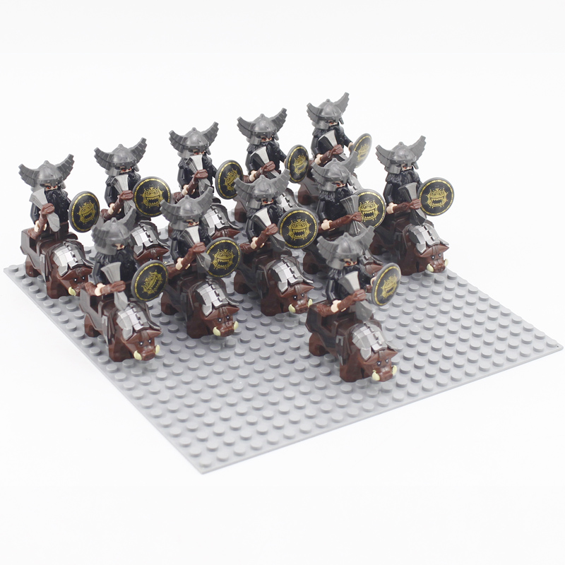 狮王城堡系列罗马骑士人仔军团军事战争马匹士兵拼装积木玩具 - 图2