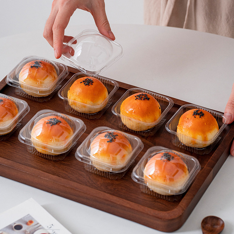 蛋黄酥包装单个底托加厚带盖雪媚娘月饼63-80克圆形吸塑包装盒子,淘宝优惠券,粉丝福利购,淘宝优惠卷